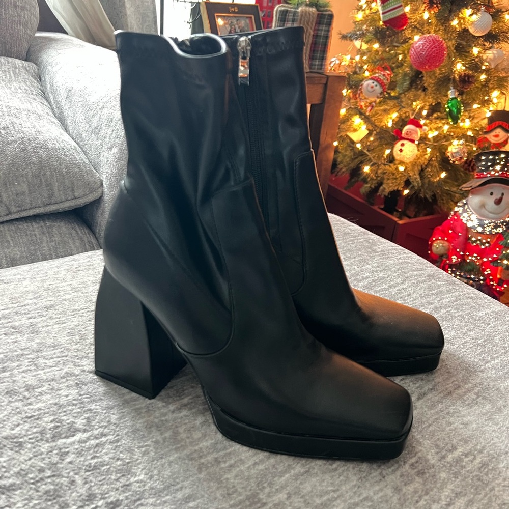 Princess Polly Black Heeled Boots